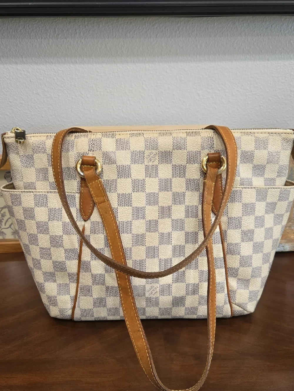 LOUIS VUITTON TOTALLY PM DAMIER AZUR SHOULDER BAG - GUC! - Picture 3 of 16